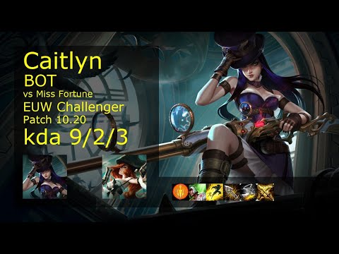 Caitlyn ADC vs Miss Fortune - EUW Challenger 9/2/3 Patch 10.20 Gameplay