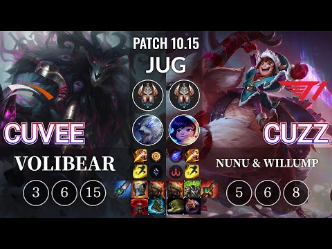 HLE CuVee Volibear vs T1 Cuzz Nunu & Willump Jungle - KR Patch 10.15