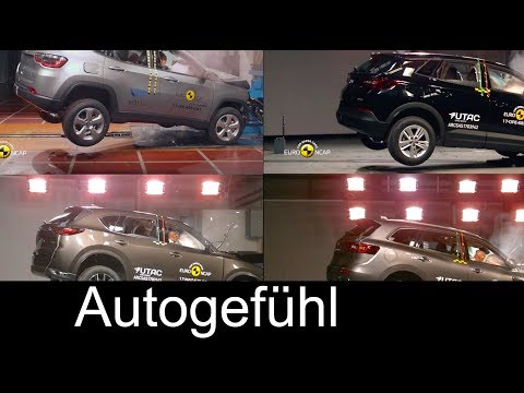 crash test Mazda CX-5 vs Opel Grandland X vs Renault Koleos vs Jeep Compass - Autogefühl