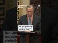 Sen. Jeff Merkley gives marathon floor speech protesting Trump - Video