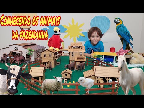 Fazendinha de brinquedo Felipe Canopf | Conhecendo o Som dos Animais de verdade Boi Vaca  Toy Farm