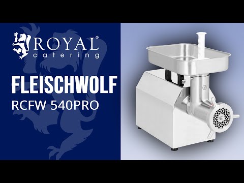 Video - Fleischwolf - Rücklauf - Edelstahl - 480 - 540 kg/h - Royal Catering