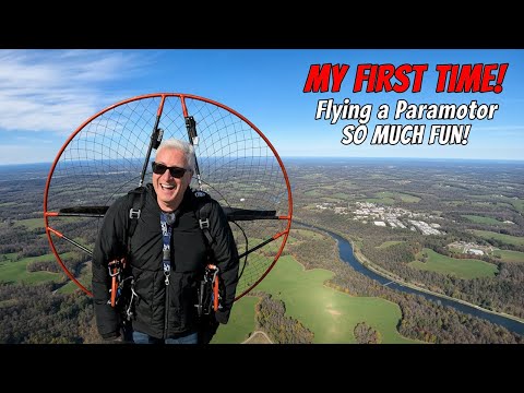 Flying a Paramotor is WAY FUN (When a Drone chases you!)