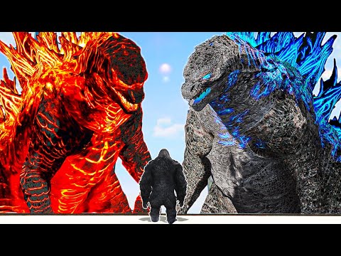 KING KONG vs ICE GODZILLA & FIRE GODZILLA - What If Battle Superheroes