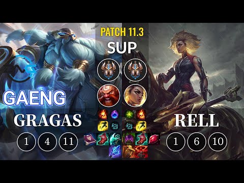 DFM Gaeng Gragas vs Rell Sup - KR Patch 11.3