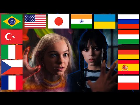 Wednesday Addams And Enid Sinclair in different languages