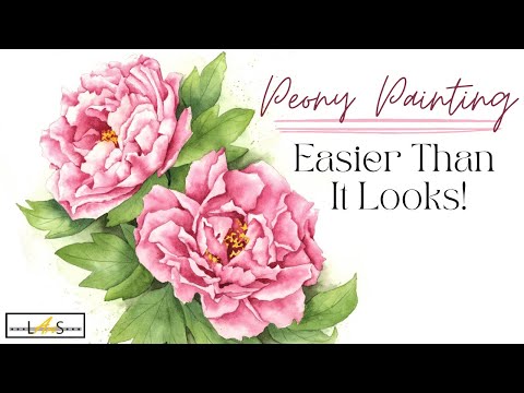 Easier than it Looks! How to Paint Beautiful Peonies! Watercolor Flowers!