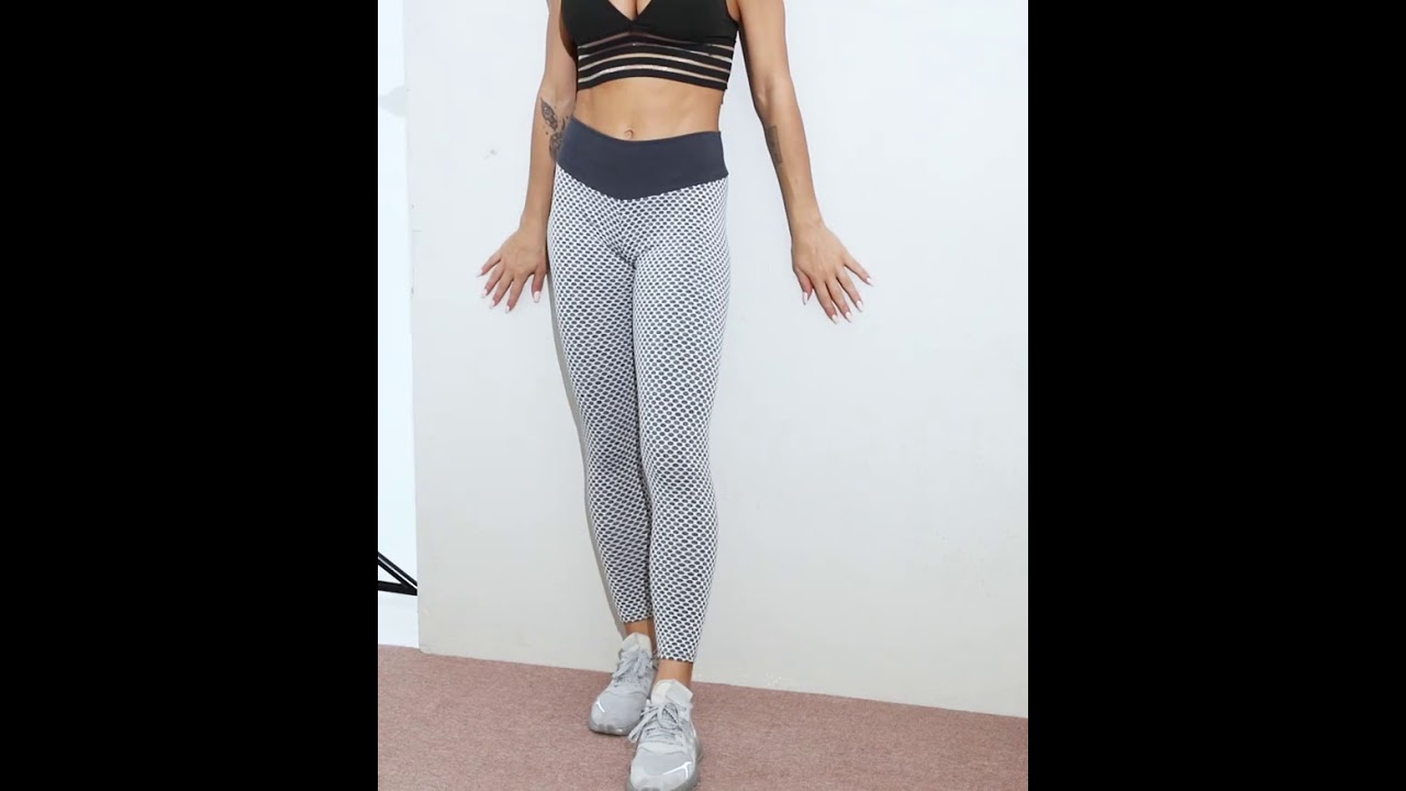 Karbowane legginsy z wysokim stanem