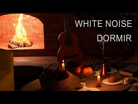Sleep White Noise - Sound of Wind Blizzard and Fireplace
