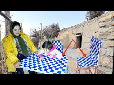 Building a chair in magical cave: A charming creativity of a nomadic lady