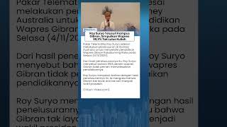 Telusuri Kampus di Sydney, Roy Suryo Yakin Wapres Gibran 99,9% Tak Lulus Tak Punya Ijazah SMA