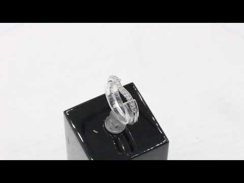 18ct White Gold Diamond Wishbone 1.8g Size L Ring - 0146023