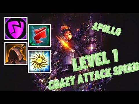 Smite Conquest | Apollo Level 1 Attack speed OP build | ADC