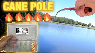 Fishing With a CANE POLE Using ARTIFICIAL Bait