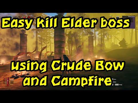Valheim: Easy Kill Elder using Crude Bow + Campfire