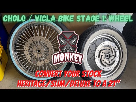 Harley Heritage Vicla / Cholo Build: Stage 1 - 21" wheel conversion for Heritage, Deluxe, or Slim!