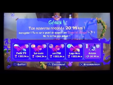Rayman Legends Extreme Challenge 07/06/16 - Infinite Tower distance : 20.99km !! (PS3)