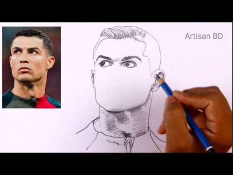 How To Draw Cristiano Ronaldo Drawing Portrait 