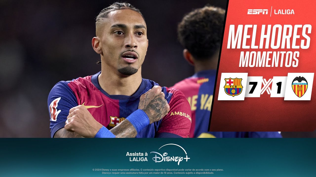 RAPHINHA MARCA DE NOVO, e BARCELONA massacra o VALENCIA em LALIGA | Melhores Momentos