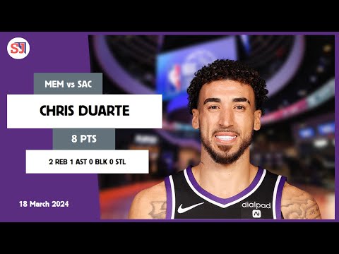 CHRIS DUARTE 8 PTS, 2 REB, 1 AST, 0 BLK, 0 STL vs MEM | 2023-2024 SAC | Player Full Highlights