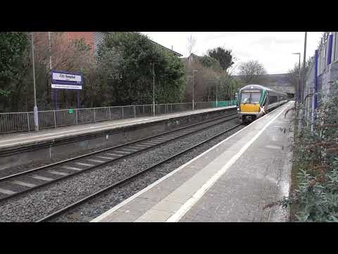 Irish Rail 22000 Class DMU 22003 passing City Hospital. 27/2/23