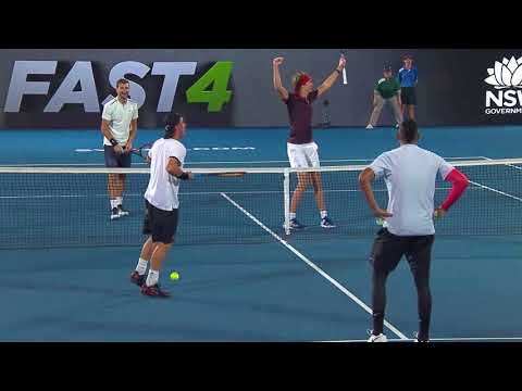 Kyrgios/Hewitt v Zverev/Dimitrov match highlights (FAST4) | Sydney International 2018