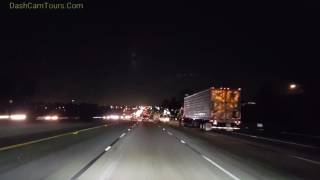 Night Driving On California Freeway. No Music.