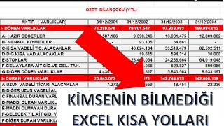 Best of Excel Shortcut v1 - Az kişinin bildiği Efsane Excel Kısayolları 1