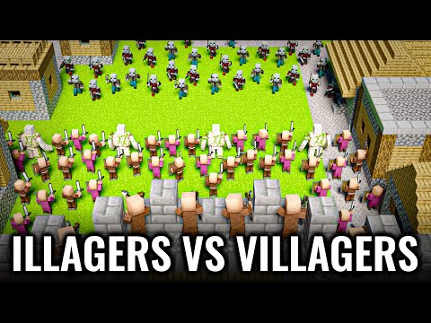 Minecraft - ILLAGERS VS VILLAGERS | All Parts