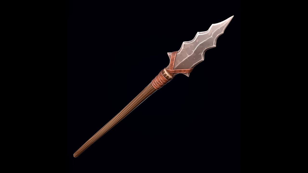 Lancia di pietra stilizzata Modello 3D