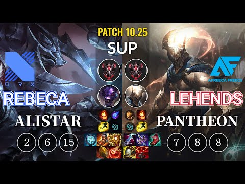 DRX Rebeca Alistar vs AF Lehends Pantheon Sup - KR Patch 10.25