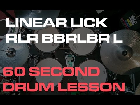 60 Second Drum Lesson - simple linear lick idea by Geoff Fry
