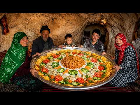Village lifestyle | Family living in a Cave in Afghanistan Celebration EID with a Traditional Food