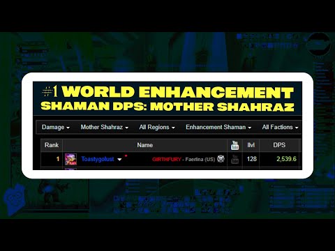 #1 World Enhancement Shaman DPS / Mother Shahraz / No SR / Classic TBC