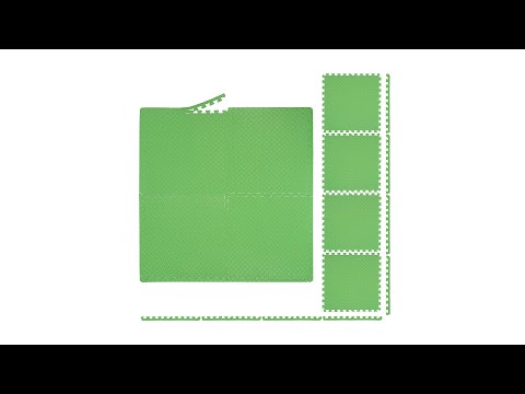 Grüne Bodenschutzmatte im 8er Set Grün - Kunststoff - 60 x 1 x 60 cm