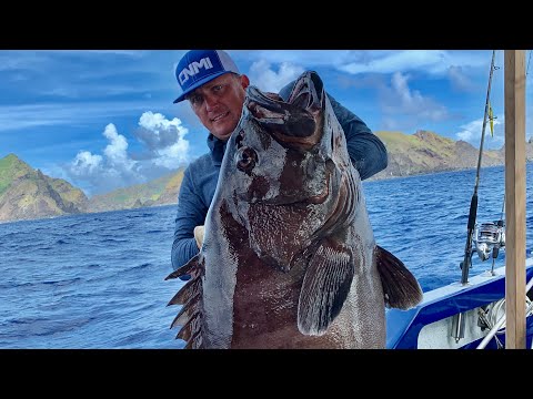 DEEP SEA Fishing "Gigantic Mystic Grouper" {Catch Clean Cook} Filipino Fish Soup