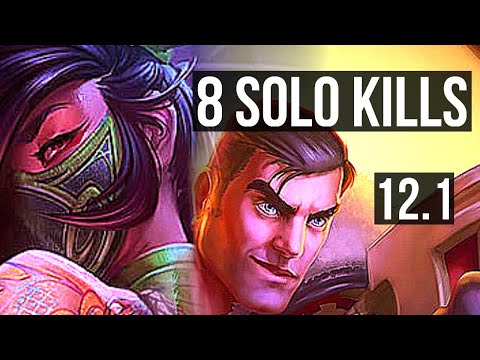 AKALI vs JAYCE (MID) | Rank 4 Akali, Quadra, 8 solo kills, Legendary | KR Grandmaster | 12.1
