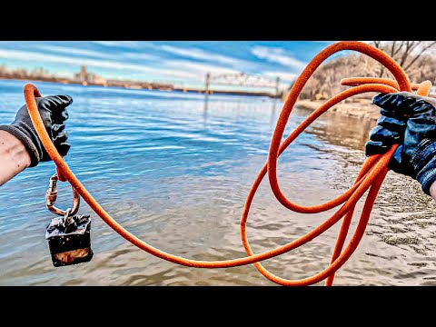 We Were Warned Not To Throw A Huge Magnet Into The Mississippi River!! (Magnet Fishing)