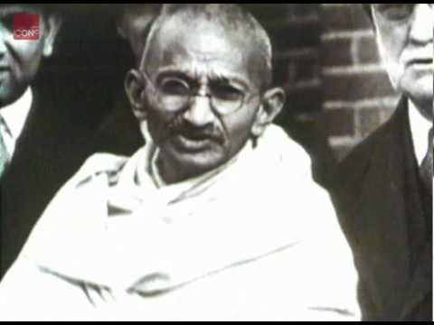 Mahatma Gandhi talking about his visit to London