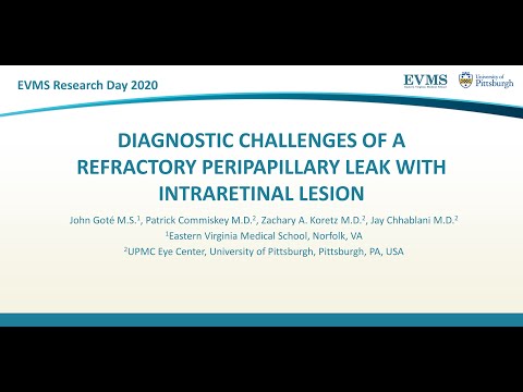 Thumbnail image of video presentation for Diagnostic challenges of a refractory peripapillary leak with intraretinal lesion