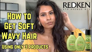 HOW TO GET SOFT WAVY HAIR USING ONLY 3 PRODUCTS | Product Review | RedKen Curvaceous | Hair Routine