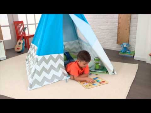 Игровой набор KidKraft Turquoise Teepee with Gray & White Chevron (00223)