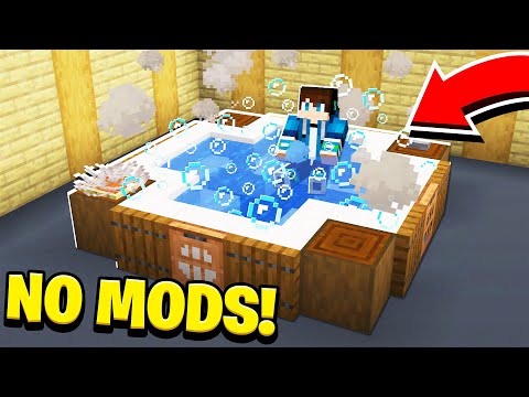 How to Build a WORKING HOT TUB in Minecraft! (NO MODS!)