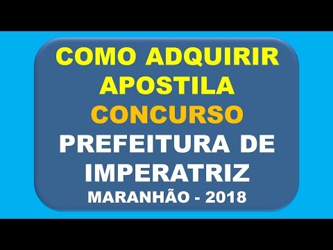 Baixar Apostila Concurso Prefeitura de Imperatriz - MA 2018