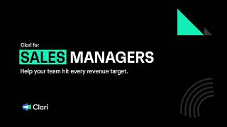 Clari for Sales Managers