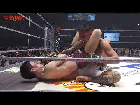 ワンツーへのタックルから三角締めまでの完璧な流れ