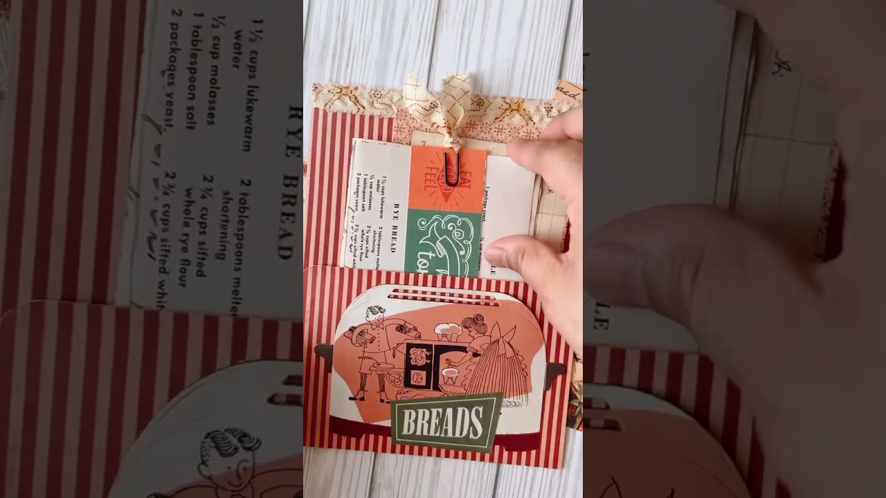 Vintage Cookbook Junk Journal page layout #scrapdivadesigns #toaster #vintagestyle #1940s