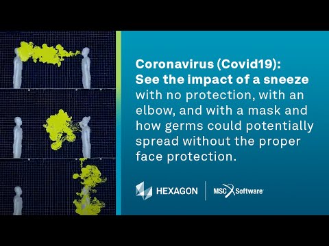 Coronavirus (Covid19) Simulation of sneeze using Cradle scFLOW.