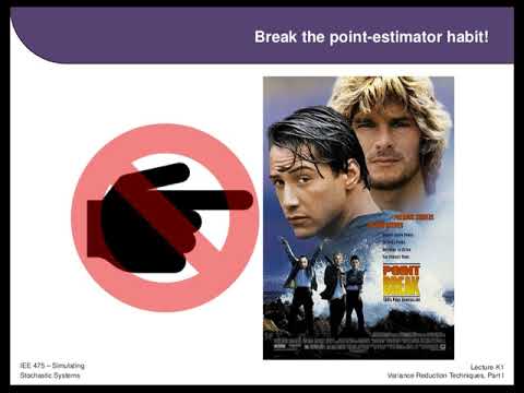 IEE 475: Lecture K1 (2019-11-19) - Variance Reduction Techniques, Part 1 [slides with audio overlay]