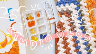 crochet projects, new paint palette, stream things ✦ november studio vlog